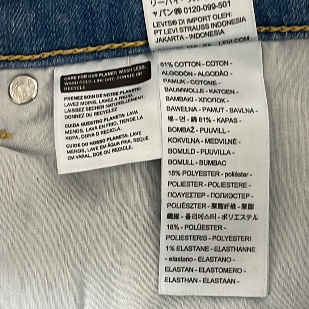 Levi's Light Blue Straight Leg Jeans - Picture 10 of 11